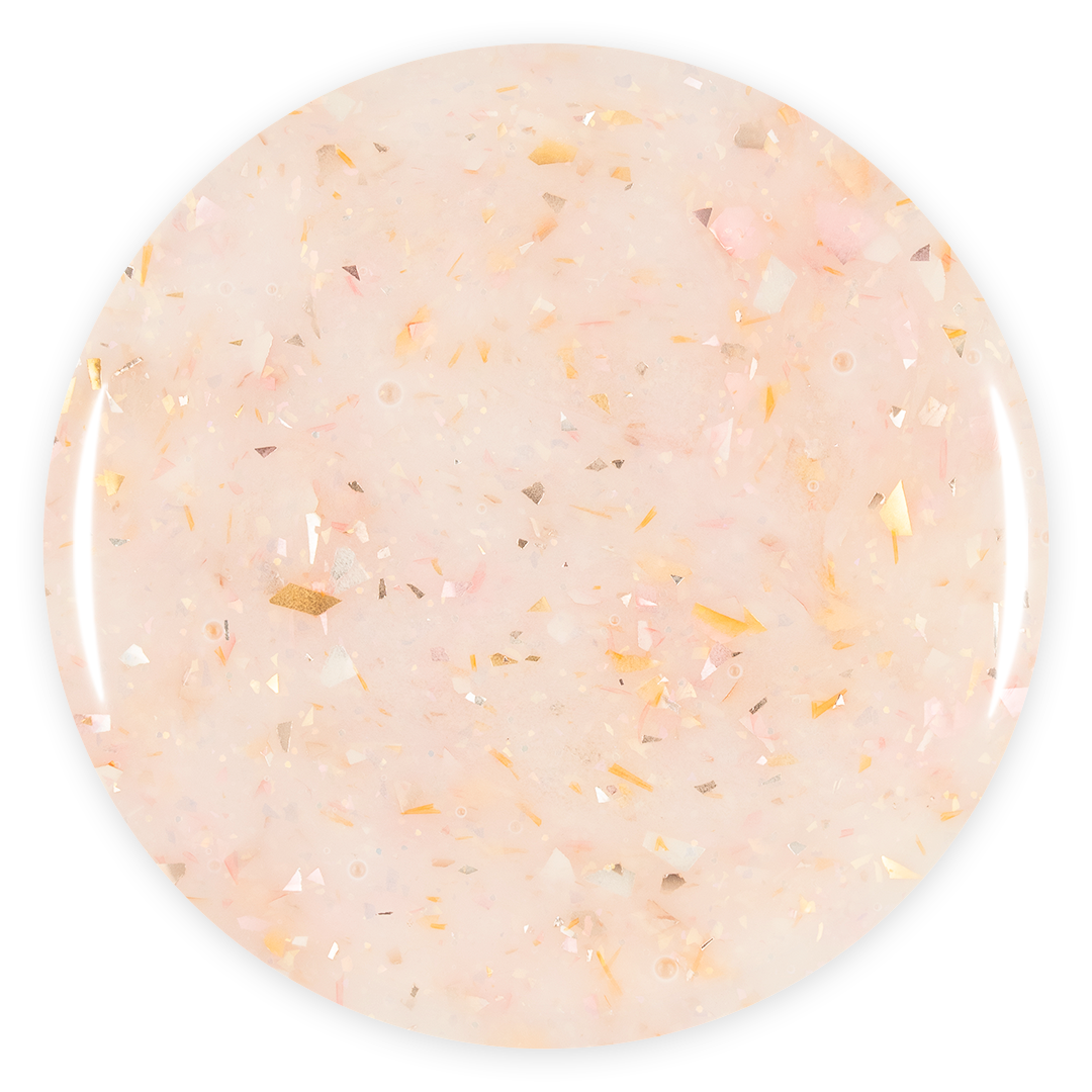 Base semipermanente de 2 pasos Rosado con pequeños glitters