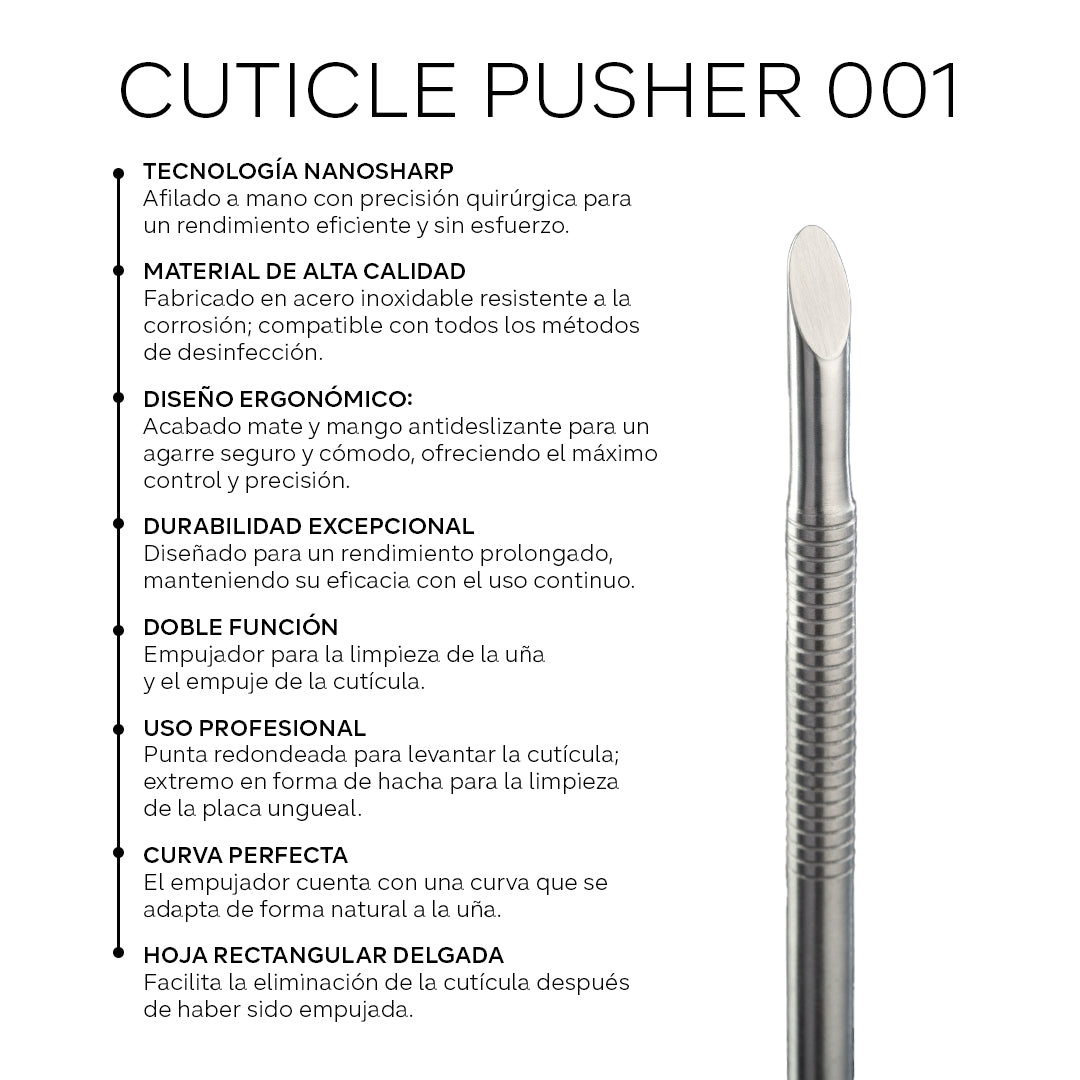 Empujador de cutículas Pro Line CPS-001 de herramientas, herramienta de manicura con mango ergonómico y punta de precisión.