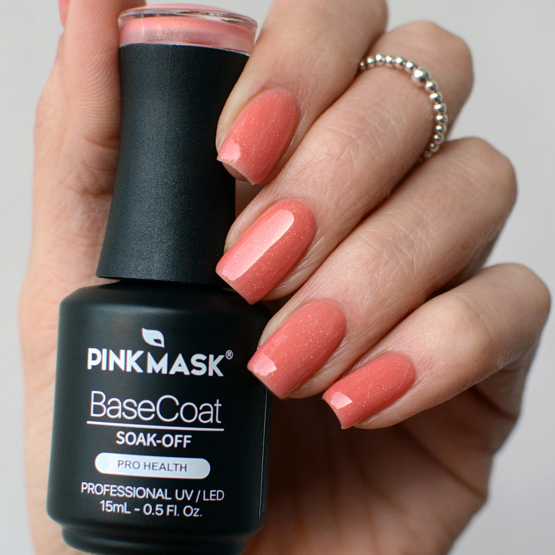 Gel Color - Rubber Base Coat - Sparkly Crush