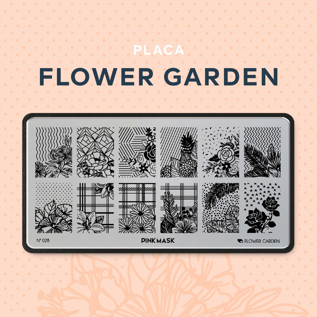 Placa de Stamping Flower Garden #28