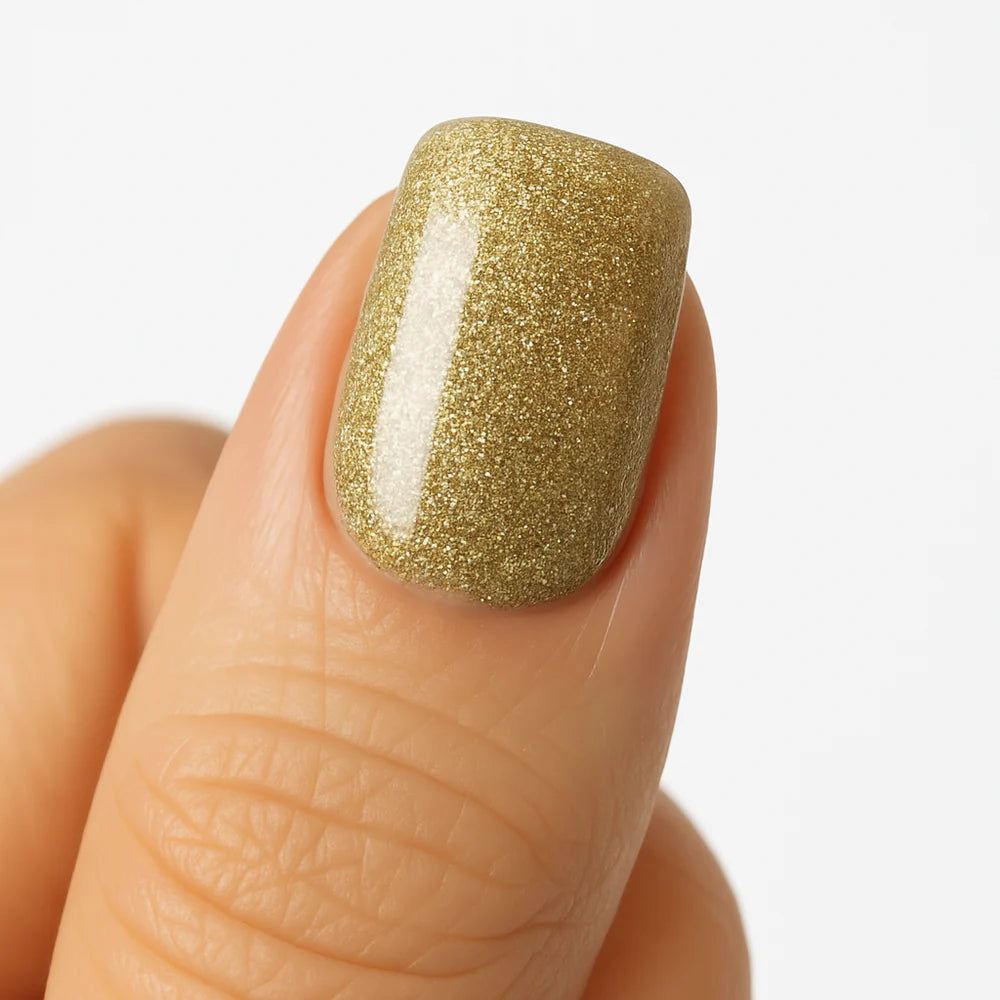 Esmalte para stamping rosa con acabado dorado de Mi Tienda, muestra el frasco con color y diseño brillante para uñas.