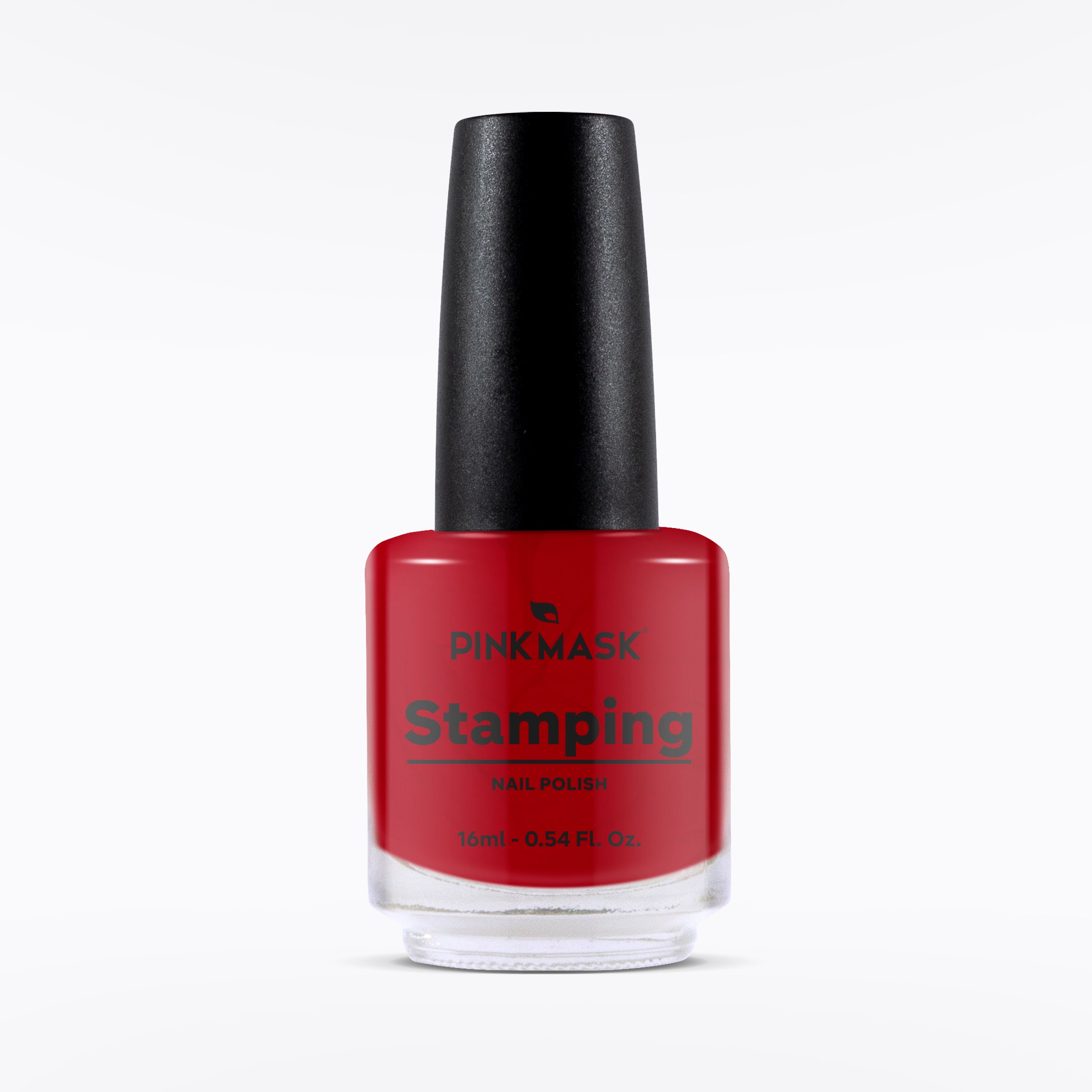 Esmalte para stamping rosa y rojo de la marca Mi Tienda, con frasco en la imagen.