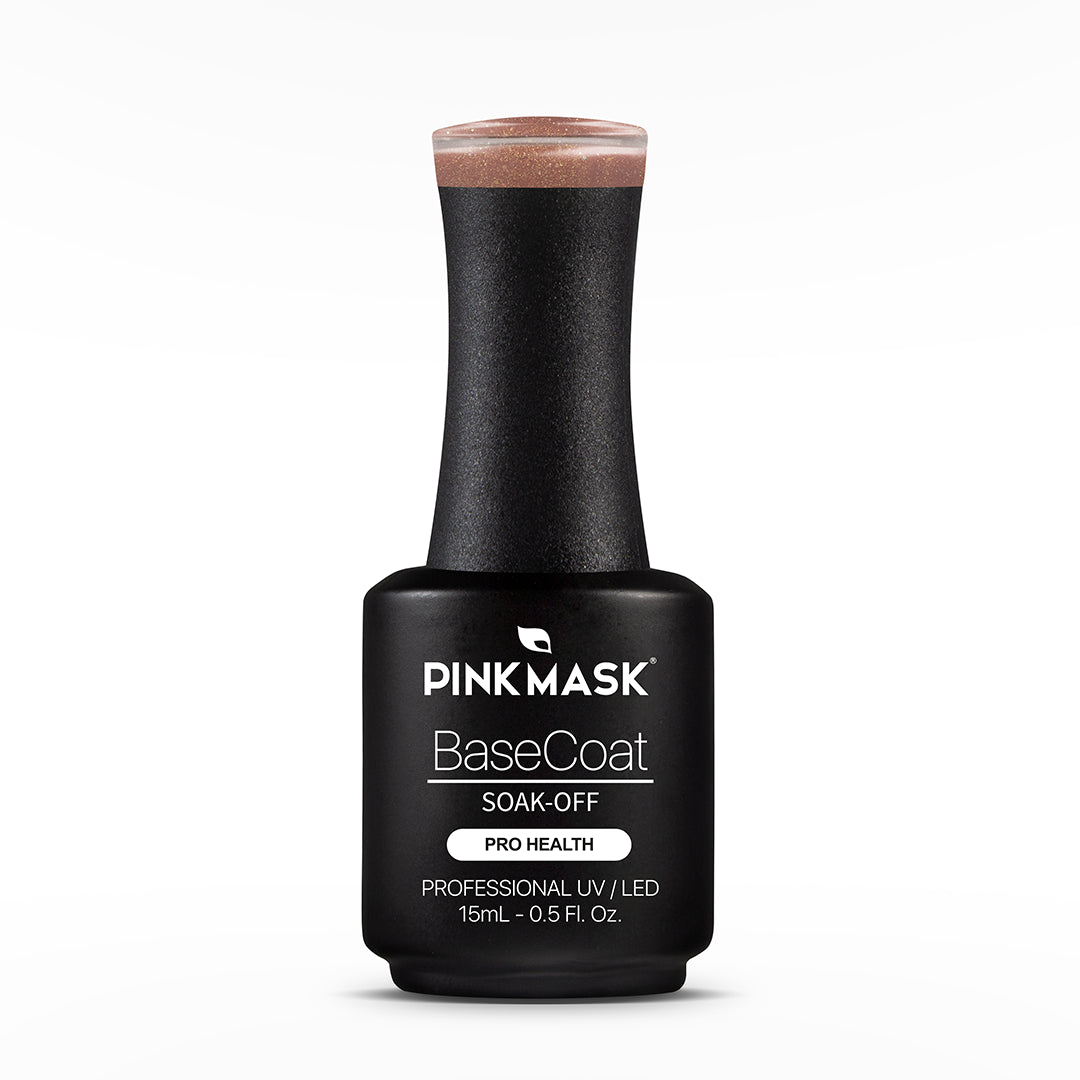 Gel Color - Rubber Base Coat - Sparkly ginger