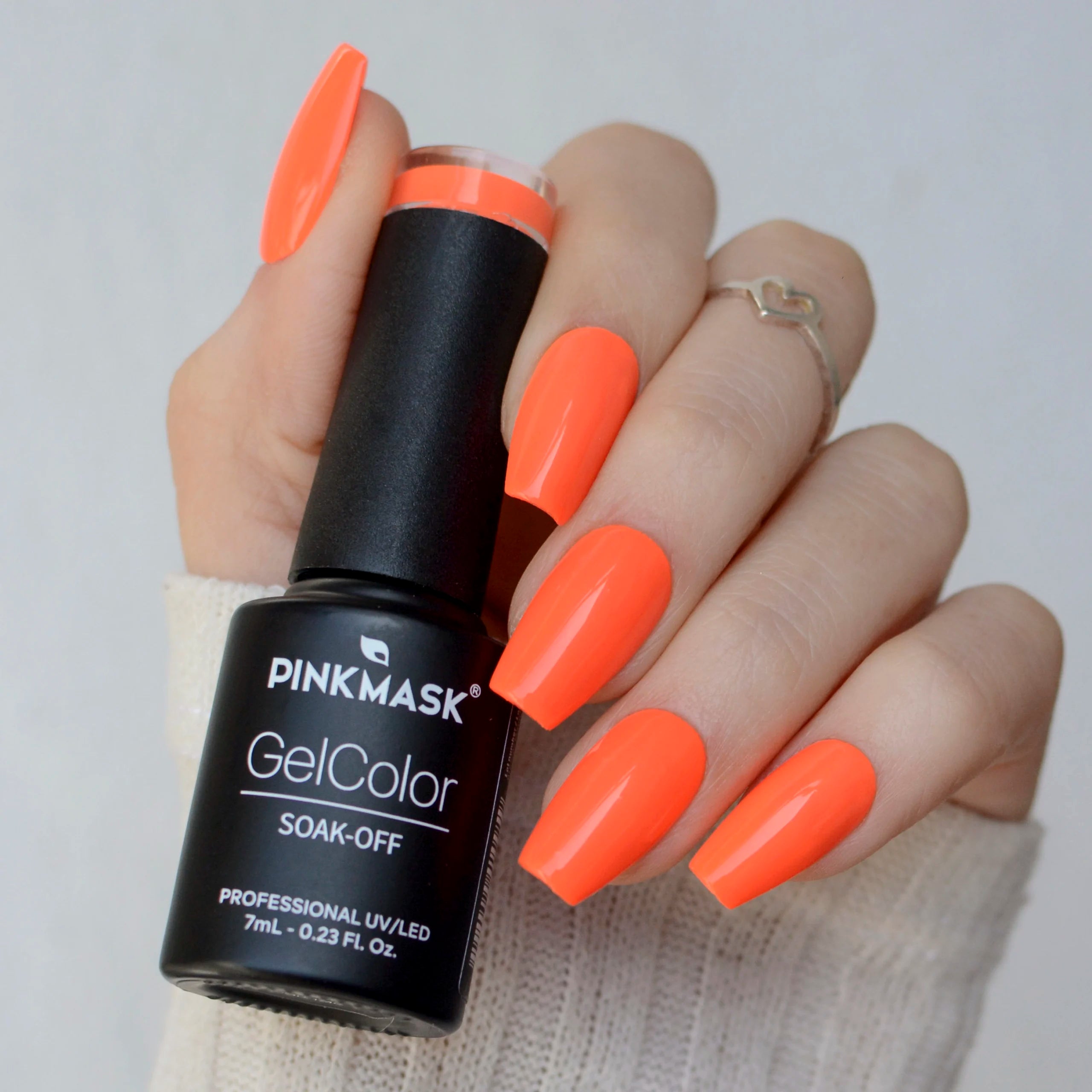 Gel de color Tangerine de 7ml de Mi tienda, frasco con gel naranja brillante para uñas.