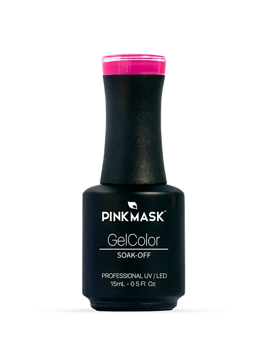 Gel color Watermelon de Mi Tienda, envase con gel rosa y verde, ideal para uñas y manicuras creativas.