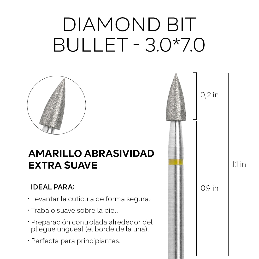 Diamond Bit - Bullet - 3.0*7.0 - Yellow