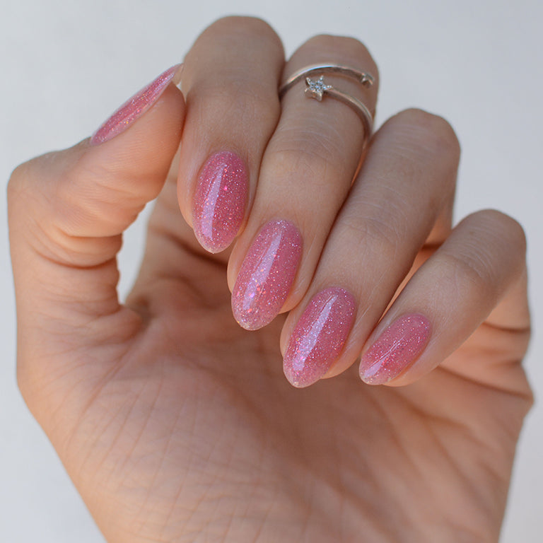 Gel Color Pink Mask base coat color Raspberry Reflective Jelly para uñas, acabado brillante y color intenso.