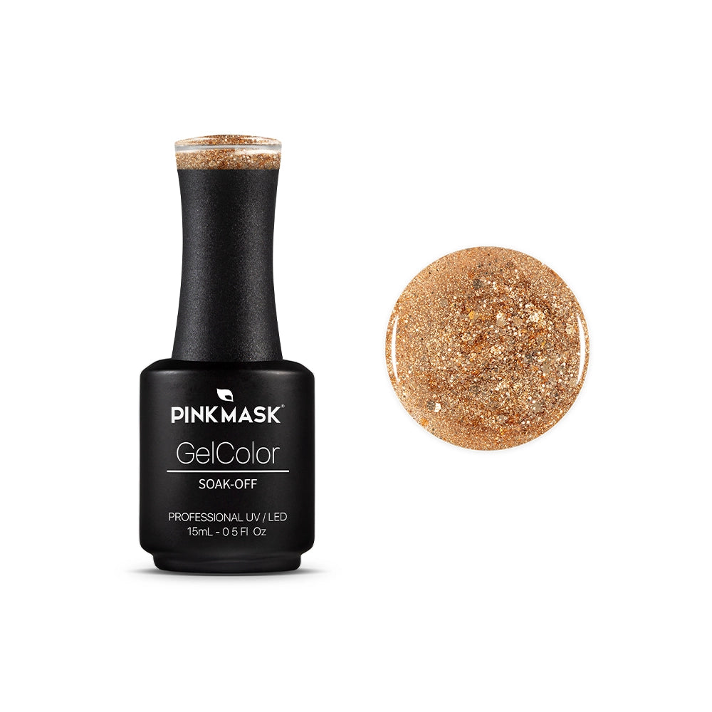 Gel color rosa de Pink Mask llamado Peaceful Night, con tono suave y relajante en envase de color rosa.