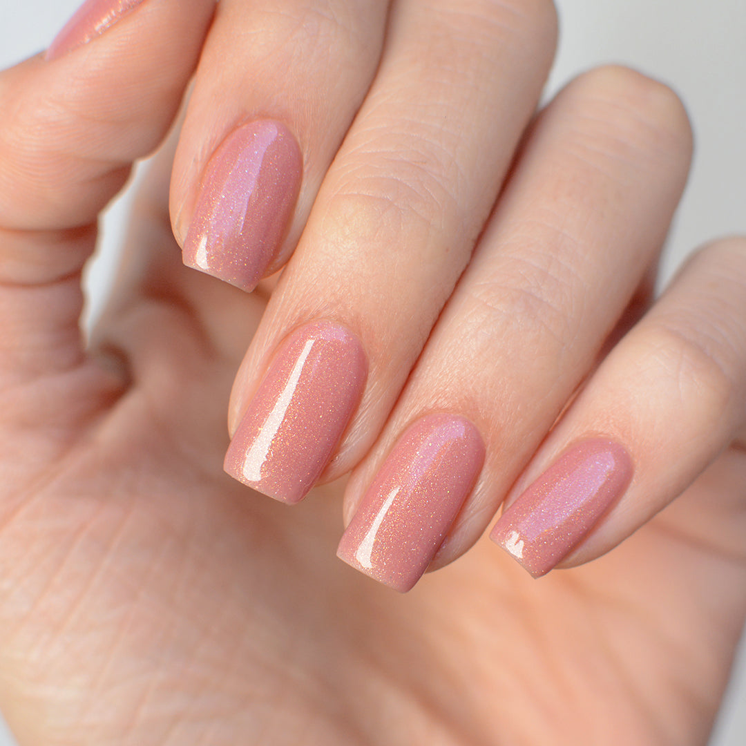 Gel Color - Rubber Base Coat - Sparkly pink
