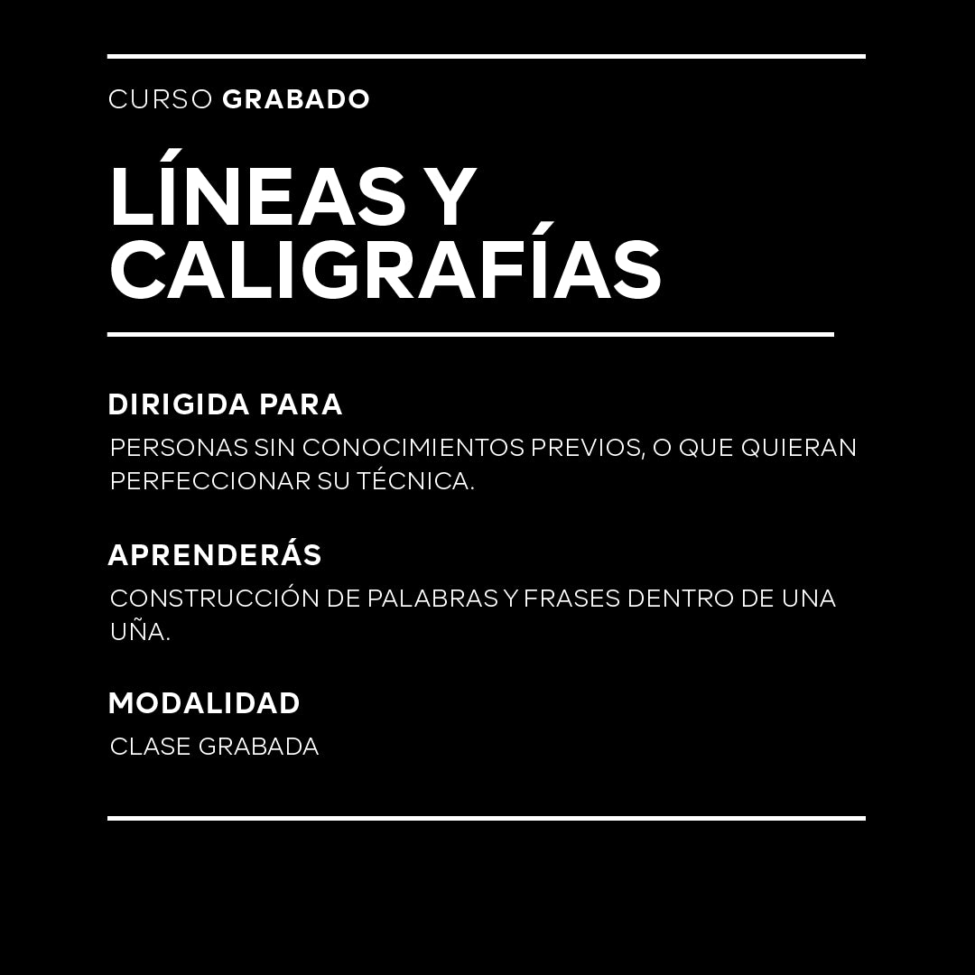 Curso Grabado de Líneas y Caligrafías de Lau Bottero