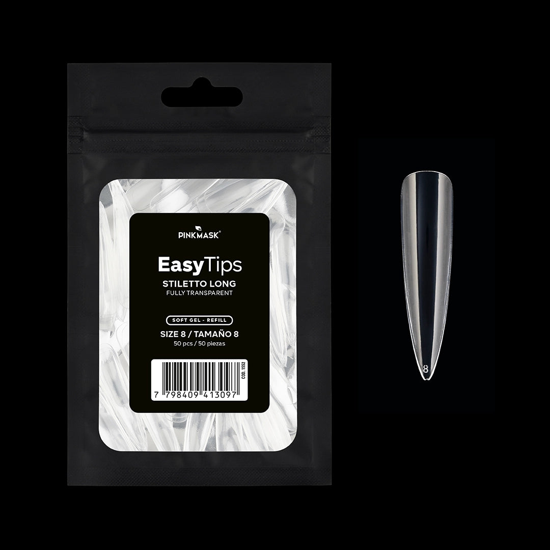 Easy Tip - Stiletto Long - Size 8 Refill