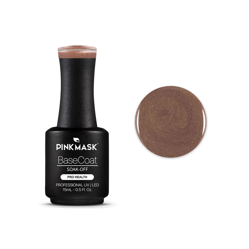 Gel Color - Rubber Base Coat - Sparkly ginger