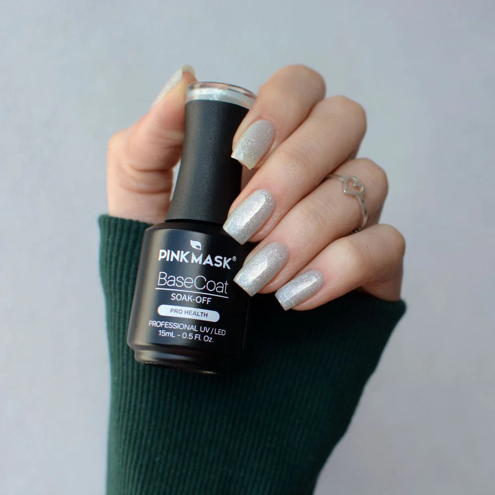 Gel Color - Rubber Base Coat - Sparkly Sky