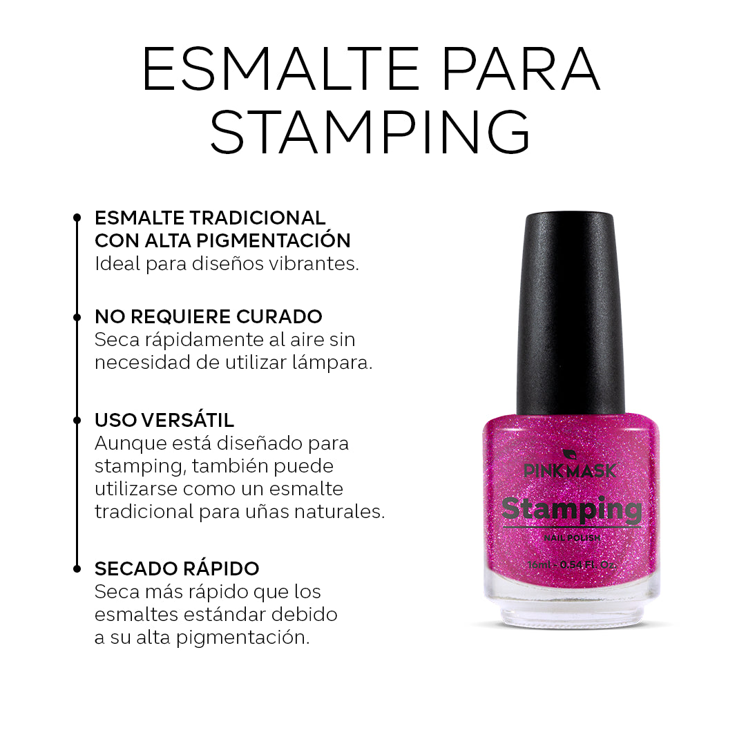 Esmalte Para Stamping Pink Mask - Plateado