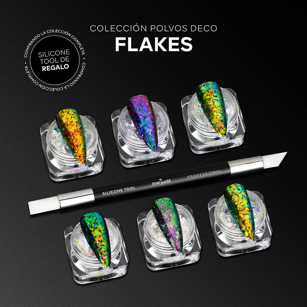 Colección Completa Polvos Flakes + Silicone Tool