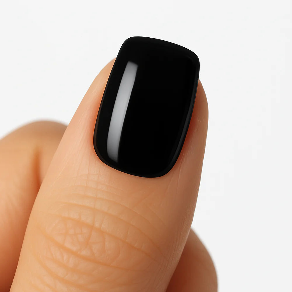 Esmalte para stamping rosa y negro de Mi tienda, en frasco pequeño, con tapa negra y etiqueta visible.
