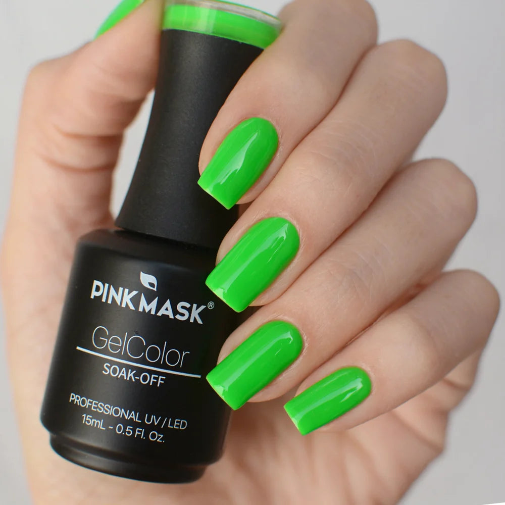 Gel de color Candy Lime de Mi Tienda, esmalte en gel de tono verde lima brillante y vibrante para uñas.