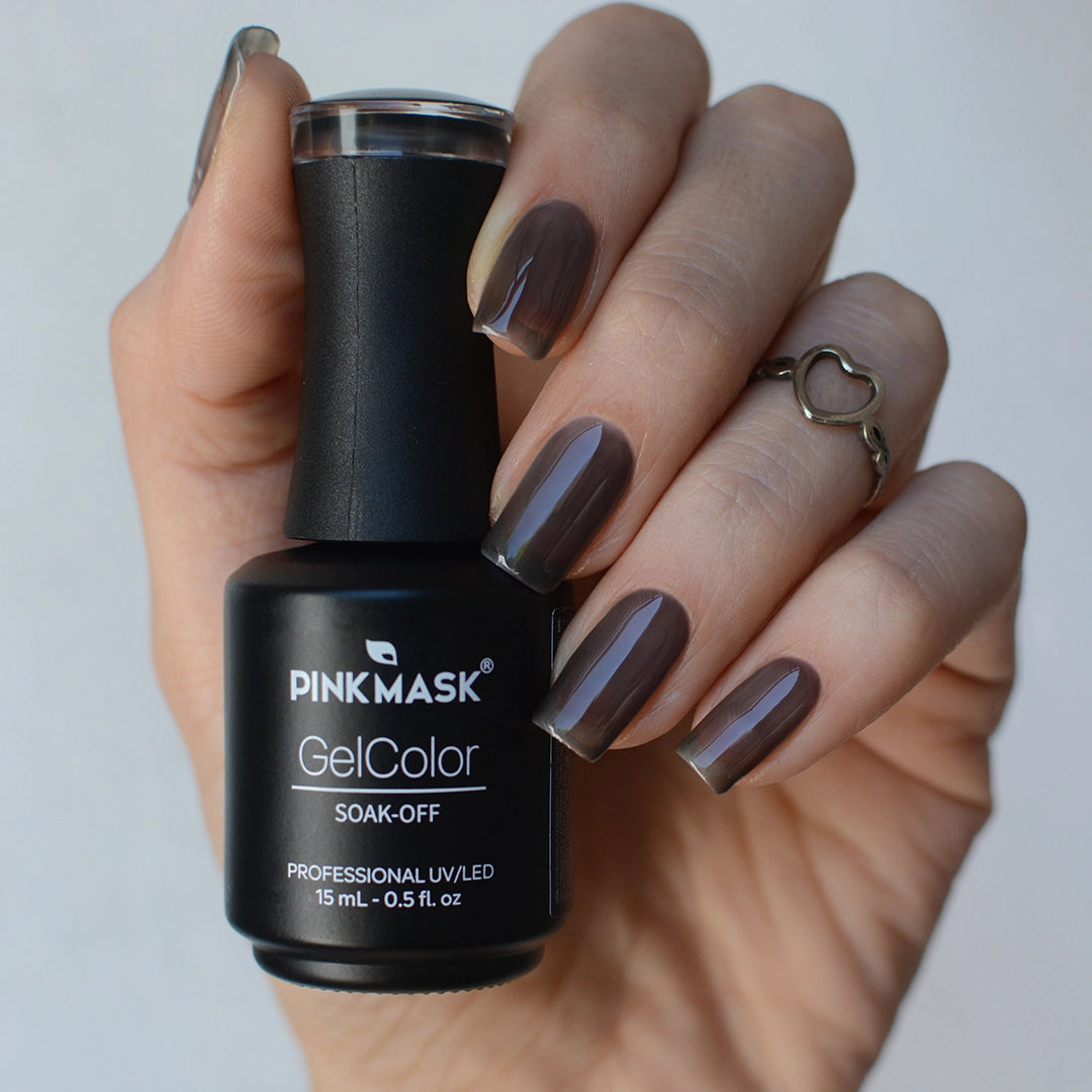 Gel color Pongo de Mi Tienda, frasco de esmalte de uñas en color vibrante, con etiqueta y tapa blanca.