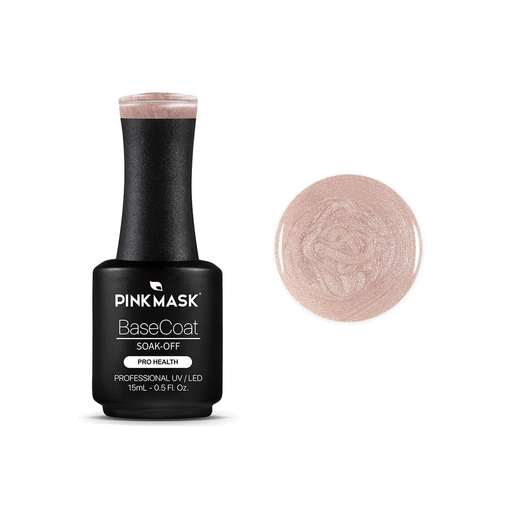 Gel Color - Rubber Base Coat - Sparkly Gold