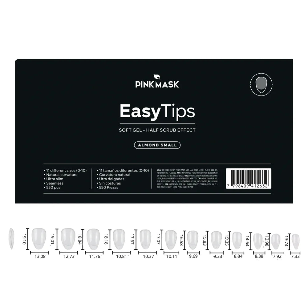 Cuidado facial Pink Mask Easy Tip Almond Small, envase pequeño con tapa rosa y etiqueta blanca, para hidratación y nutrición de la piel.